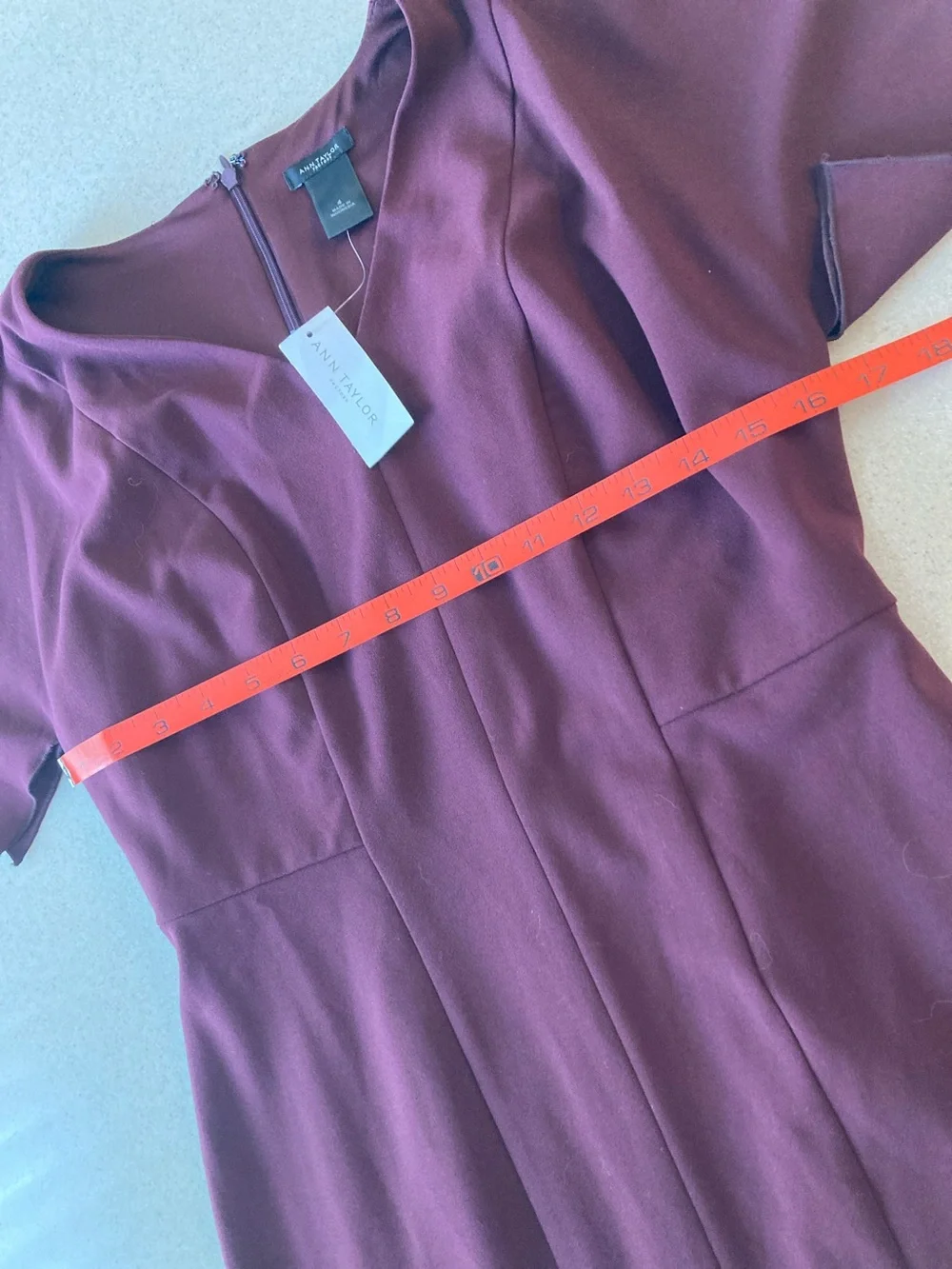 NWT Ann Taylor Wine V-Neck Midi Dress